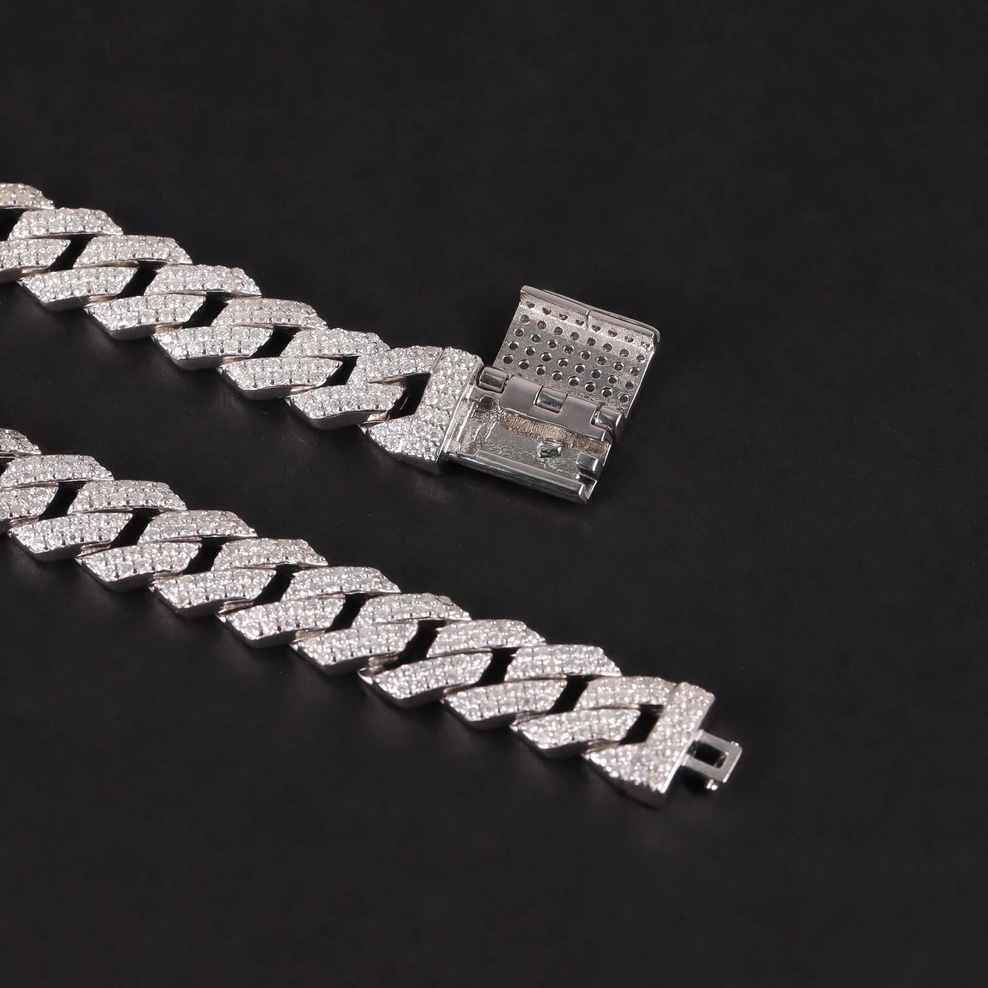 9mm Two-Row Full Iced Rhombic Cuban Link Necklace| Luxury Hip Hop S925 Sterling Silver Cubic Zirconia Chain For Men