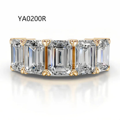 Bestseller Light Luxury Stackable Band Ring| Full Pave Moissanite Ring Made of 18K Gold Plated S925 Sterling Silver