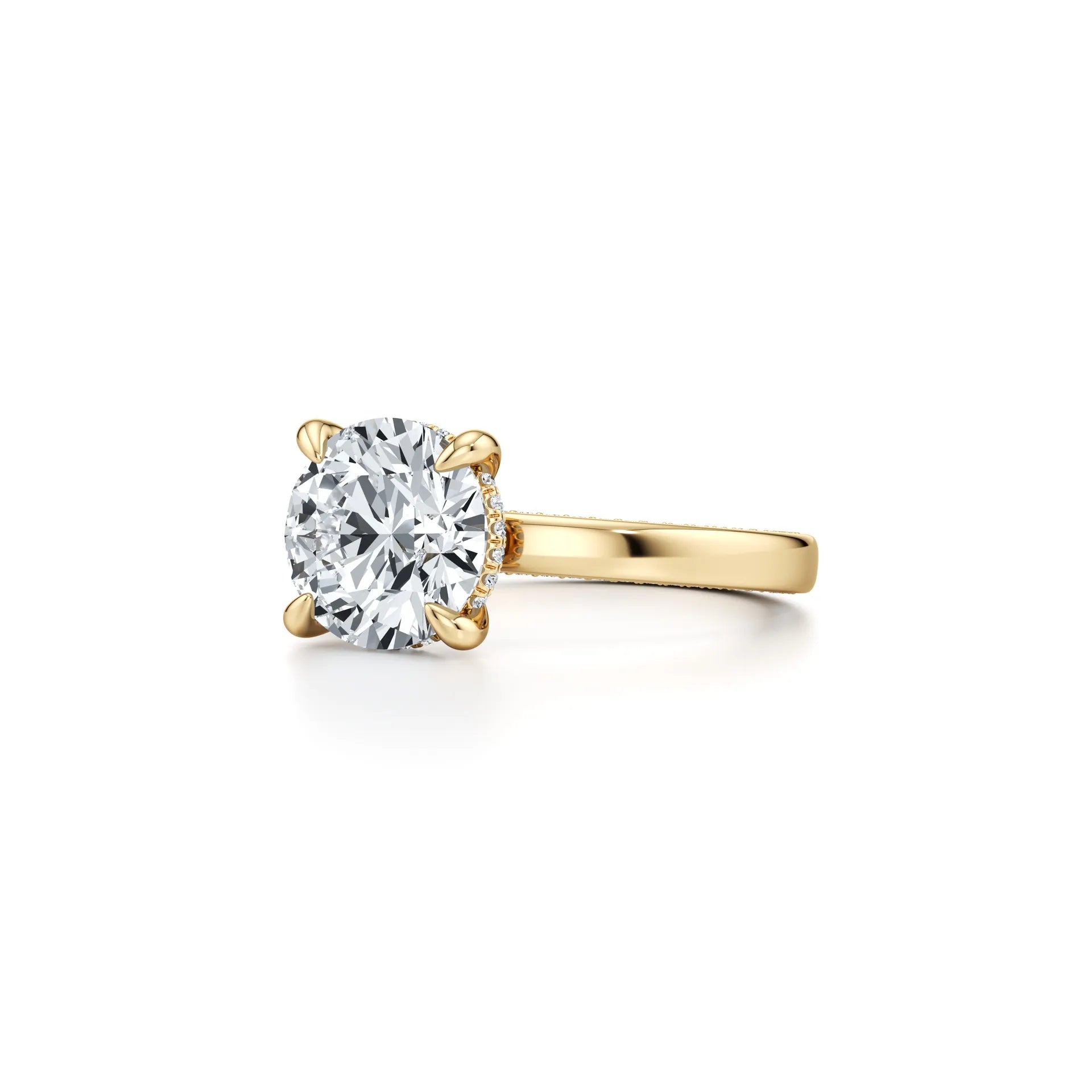 2~3CT 4-Prong Light Luxury Ring|18K Gold Plated S925 Silver Moissanite & Lab Sapphire Engagement Ring