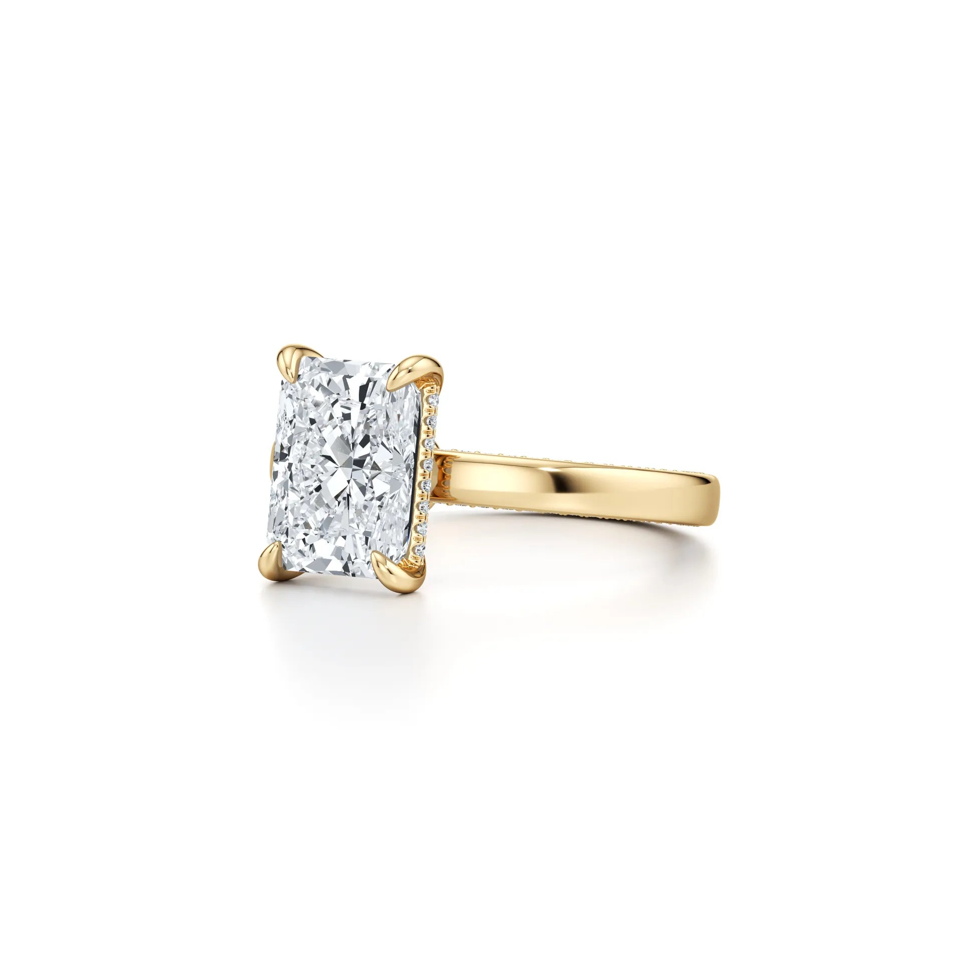 2~3CT 4-Prong Light Luxury Ring|18K Gold Plated S925 Silver Moissanite & Lab Sapphire Engagement Ring
