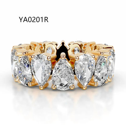 Bestseller Light Luxury Stackable Band Ring| Full Pave Moissanite Ring Made of 18K Gold Plated S925 Sterling Silver
