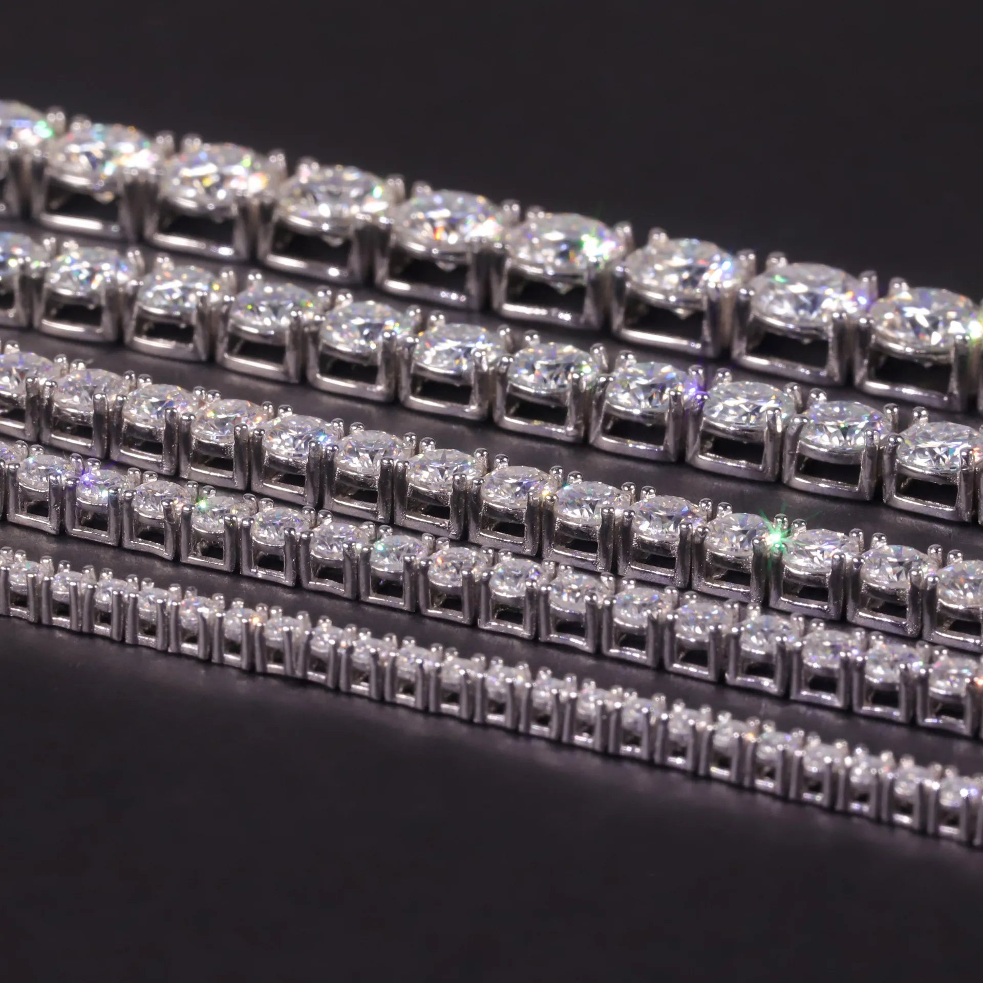 2-6.5mm Full Pave Moissanite Tennis Chain | Hip Hop S925 Silver Necklace