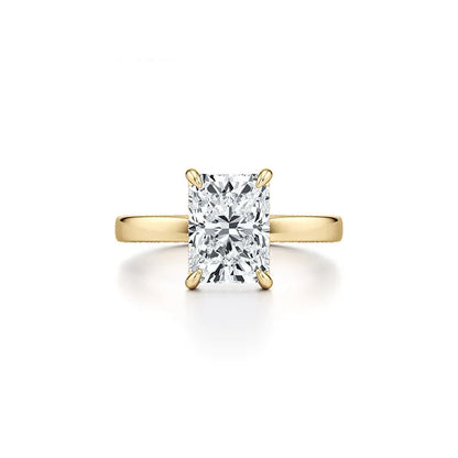 2~3CT 4-Prong Light Luxury Ring|18K Gold Plated S925 Silver Moissanite & Lab Sapphire Engagement Ring