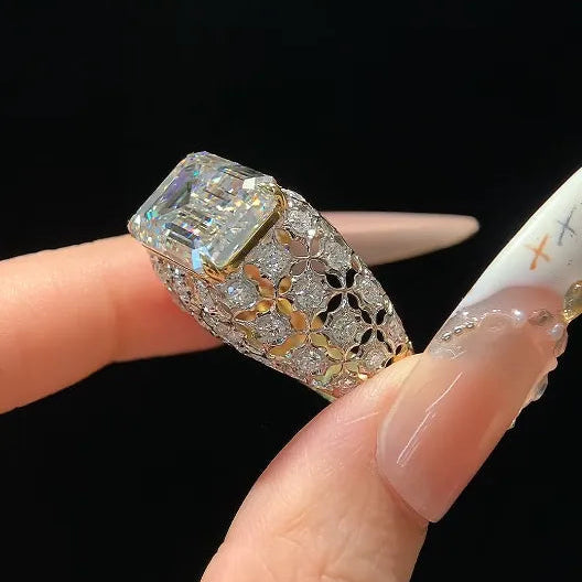18K Gold Cocktail Ring | 10.020ct Lab Grown Diamond Center Stone with 1.321ct Lab Diamond Side Stones