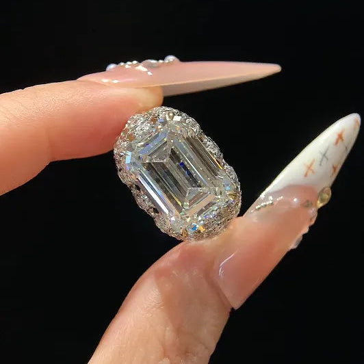 18K Gold Cocktail Ring | 10.020ct Lab Grown Diamond Center Stone with 1.321ct Lab Diamond Side Stones