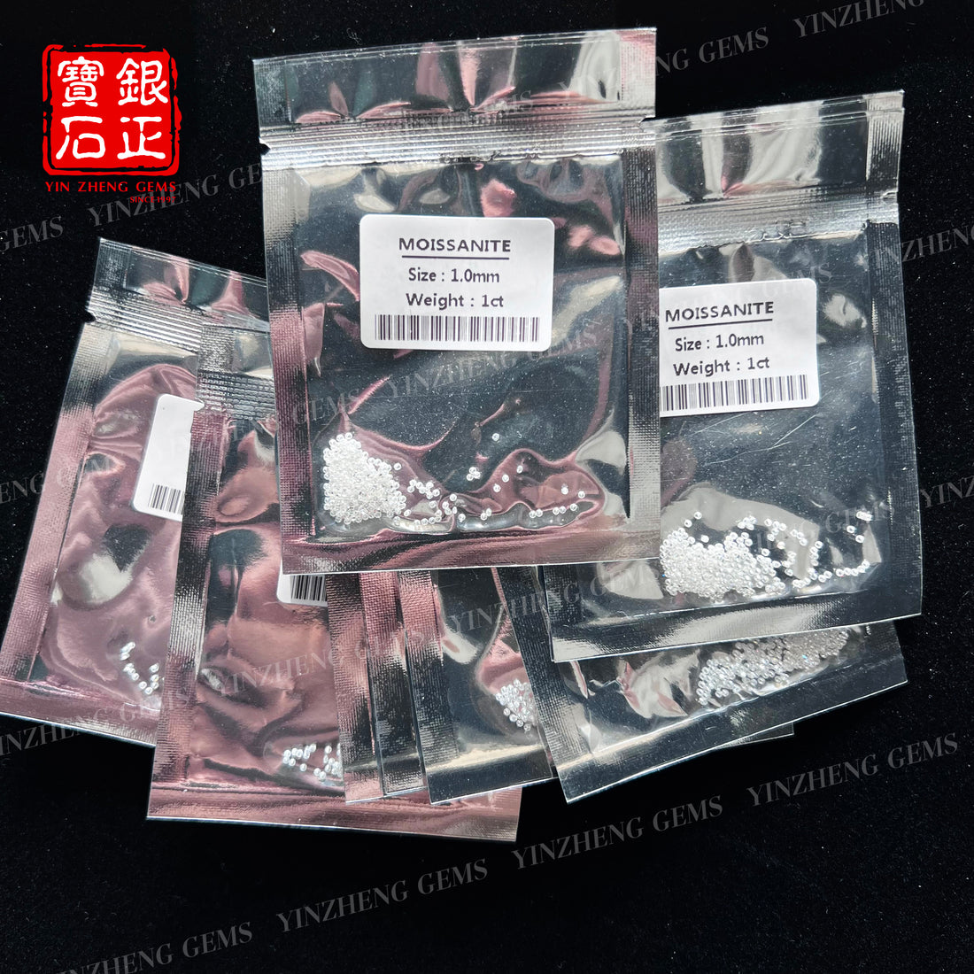 YinZheng 6A Grade Round Shape D Color Small Size Moissanite 0.8-2.9mm 1ct/Pack