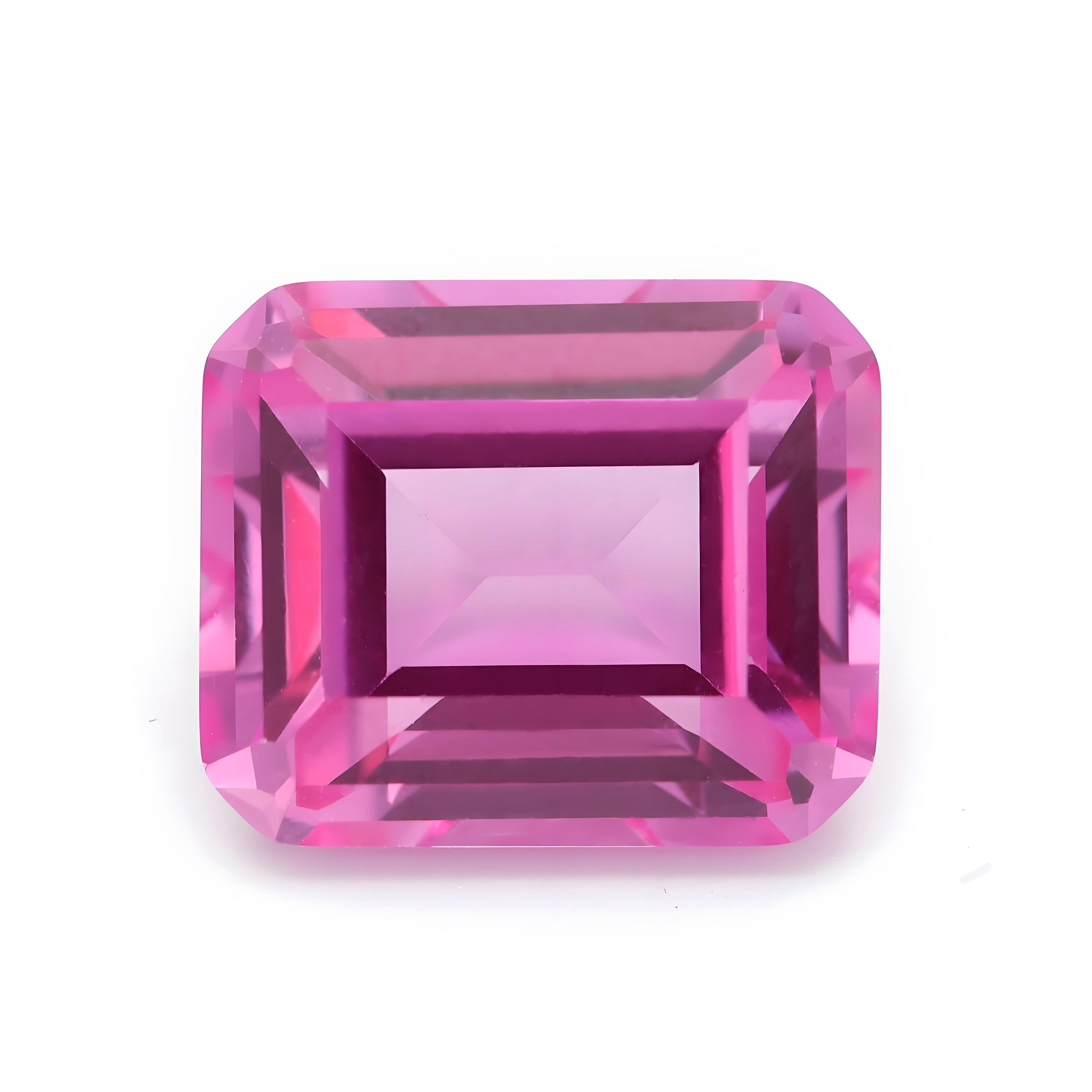 Precision Cut Pink Sapphire Emerald Cut