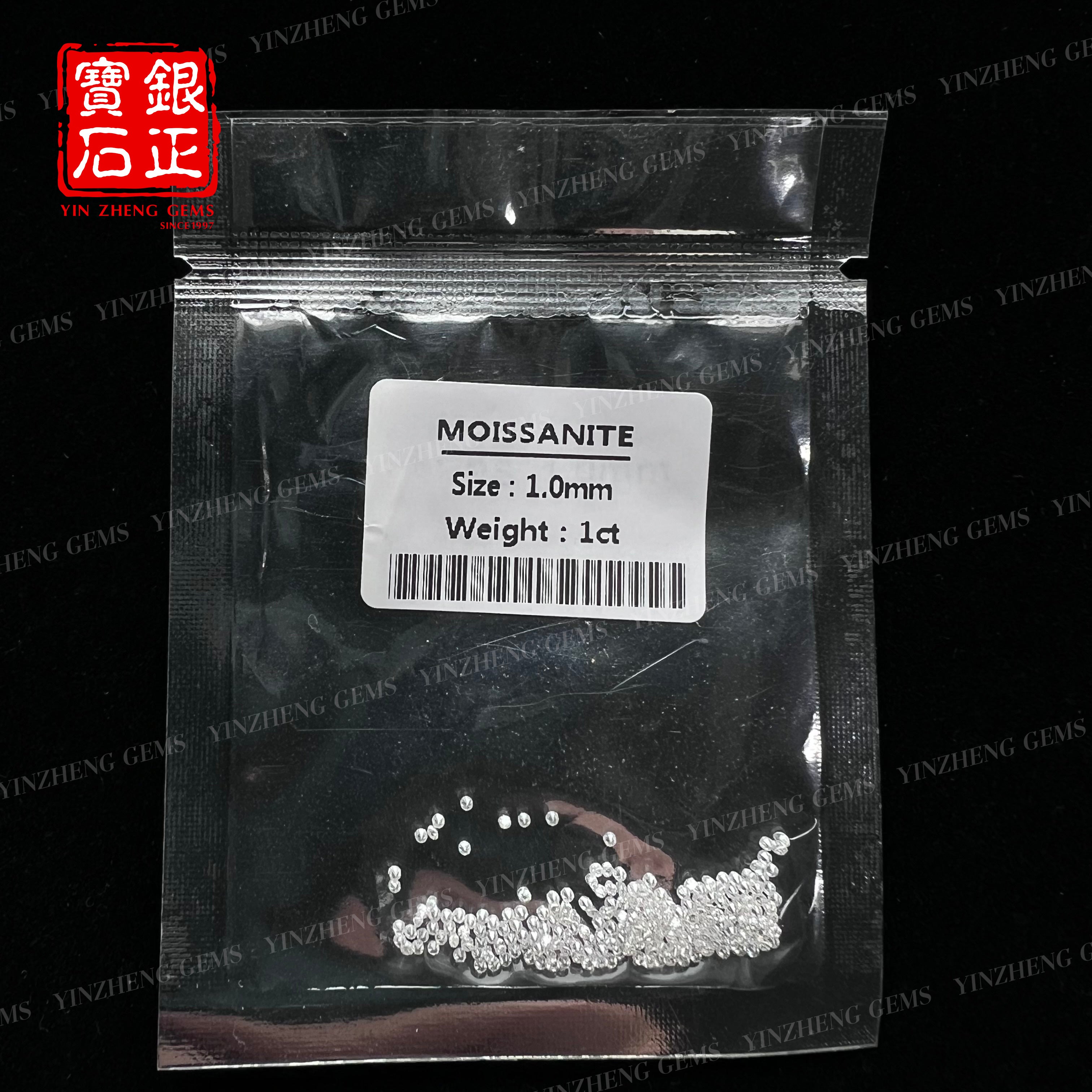 YinZheng 6A Grade Round Shape D Color Small Size Moissanite 0.8-2.9mm 1ct/Pack