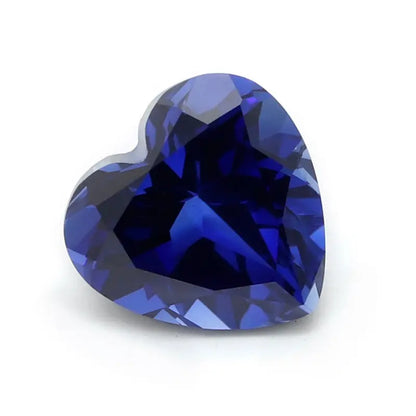 Flame Melted Royal Blue Sapphire Heart Cut