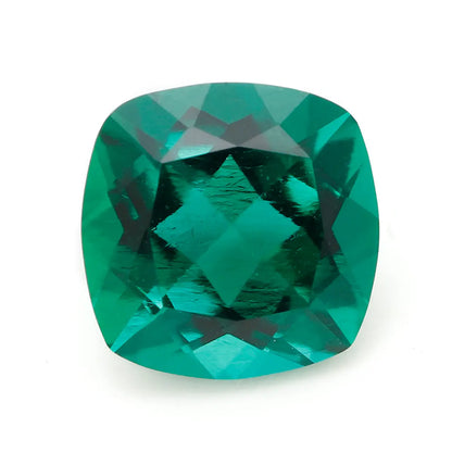 Hydrothermal Cushion Cut Lab Zambian Emerald