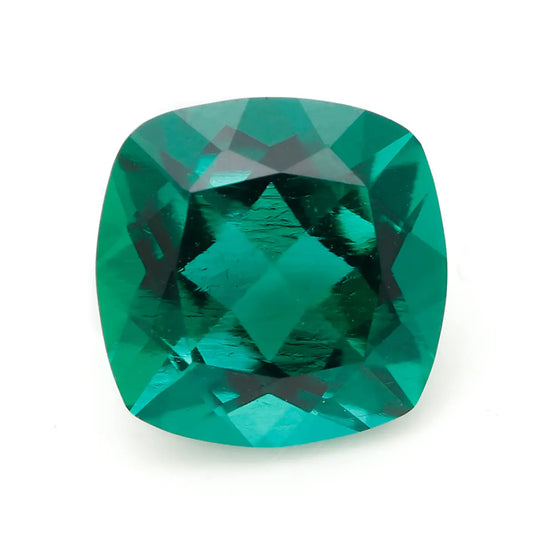 Hydrothermal Cushion Cut Lab Zambian Emerald