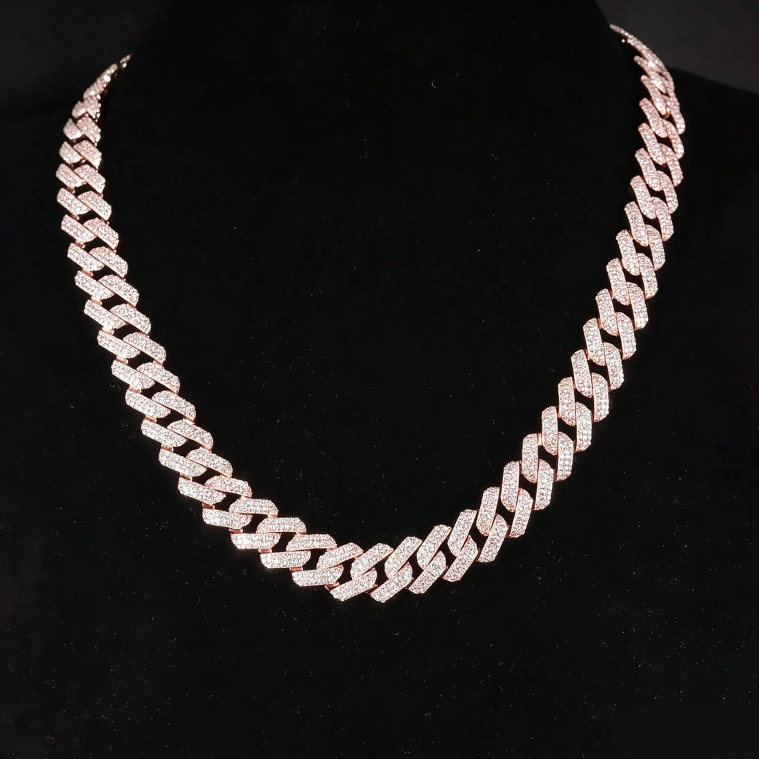 Trendy Hip Hop Full Iced Cuban Link Necklace| 15mm Wide S925 Sterling Silver Cubic Zirconia Men Chain
