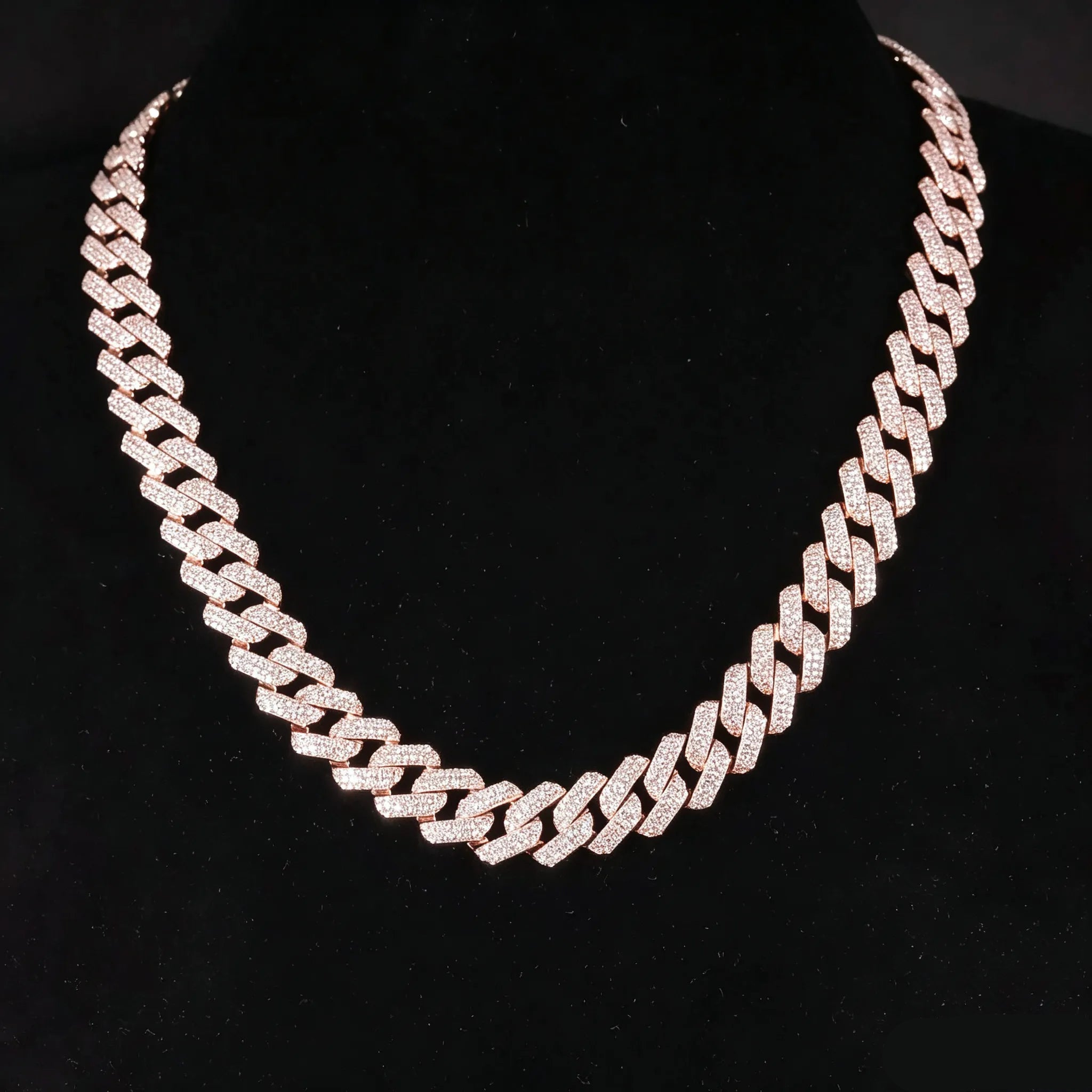 Trendy Hip Hop Full Iced Cuban Link Necklace| 15mm Wide S925 Sterling Silver Cubic Zirconia Men Chain