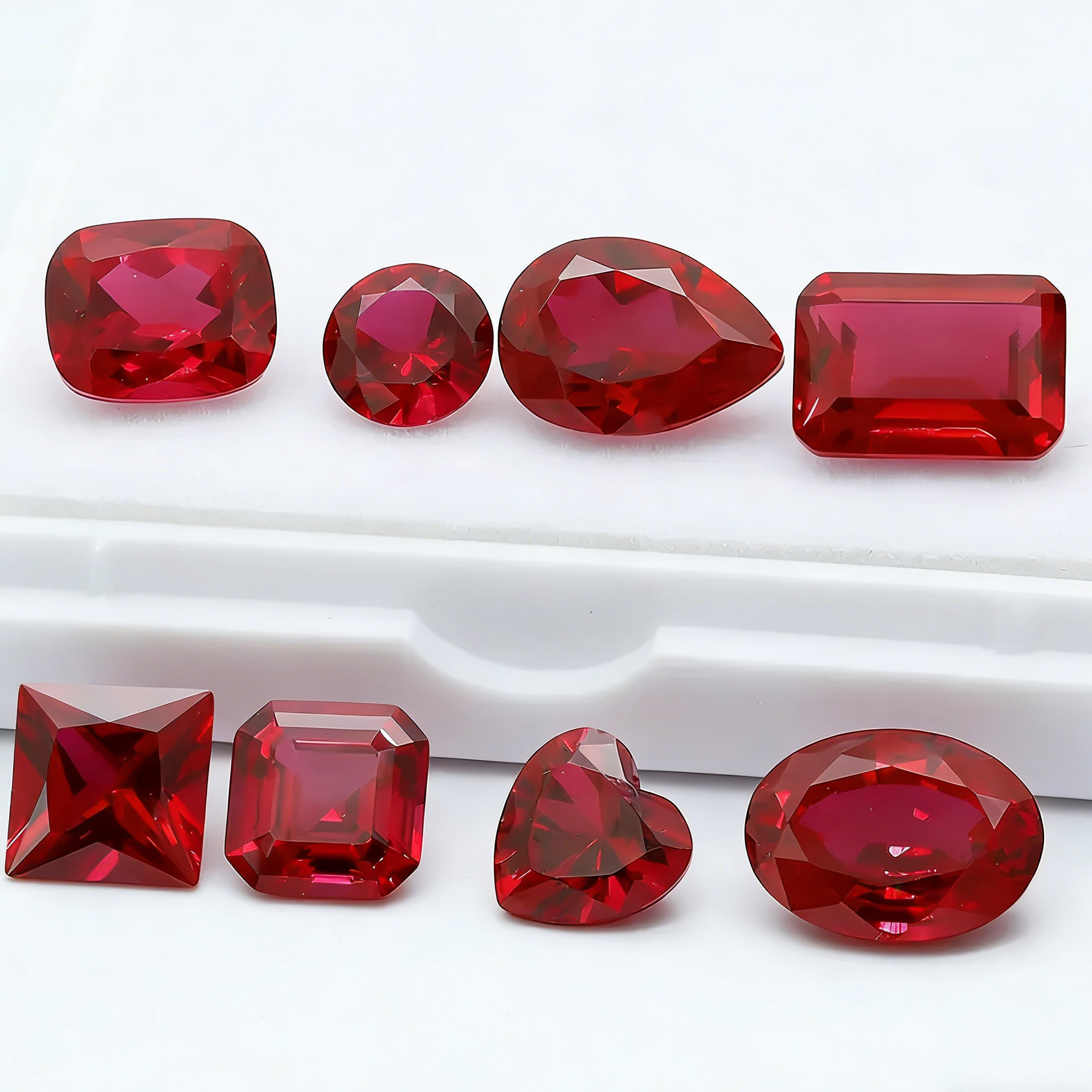 3A+ Precision Cut Flame Fusion Synthetic Ruby | Combined Shape Gemstone