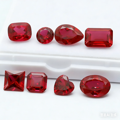 3A+ Precision Cut Flame Fusion Synthetic Ruby | Combined Shape Gemstone