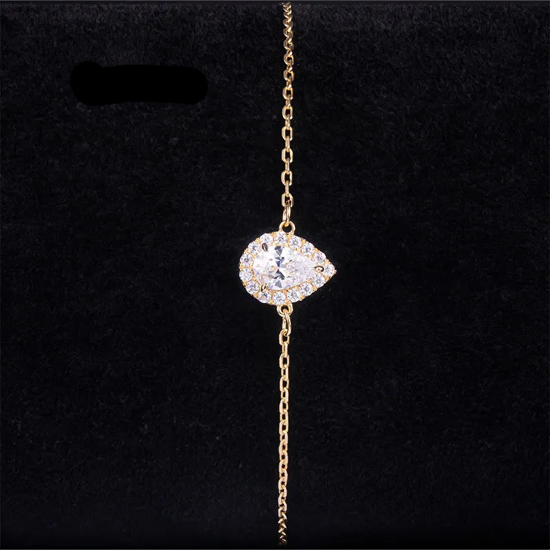 Halo Moissanite Stack Bracelet| 18K Gold Plated S925 Silver