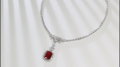 S925 Silver 13.94ct Lab Grown Ruby Treasure Luxury Large Chain A JRURN348Y