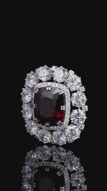 S925 Silver 31.53ct Natural Garnet Brooch A