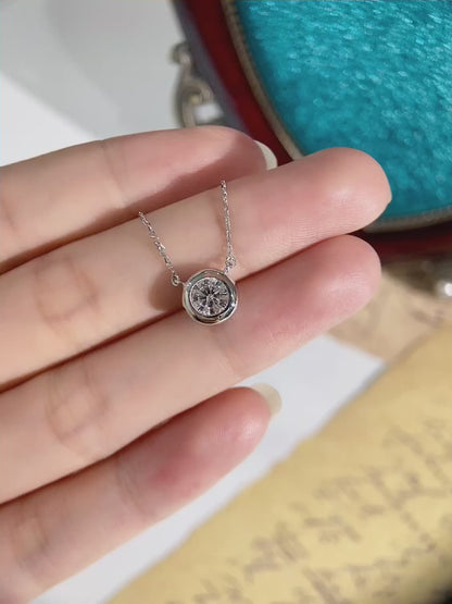 PT950 1.0ct Lab Grown Diamond Bubble Necklace