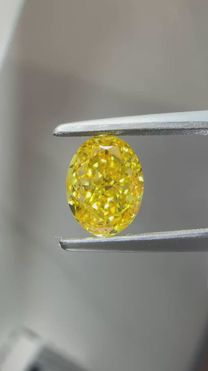 HPHT Lab Grown Yellow Color Diamonds Oval Shape 0.5ct~5.0ct VVS/VS With IGI Certificate