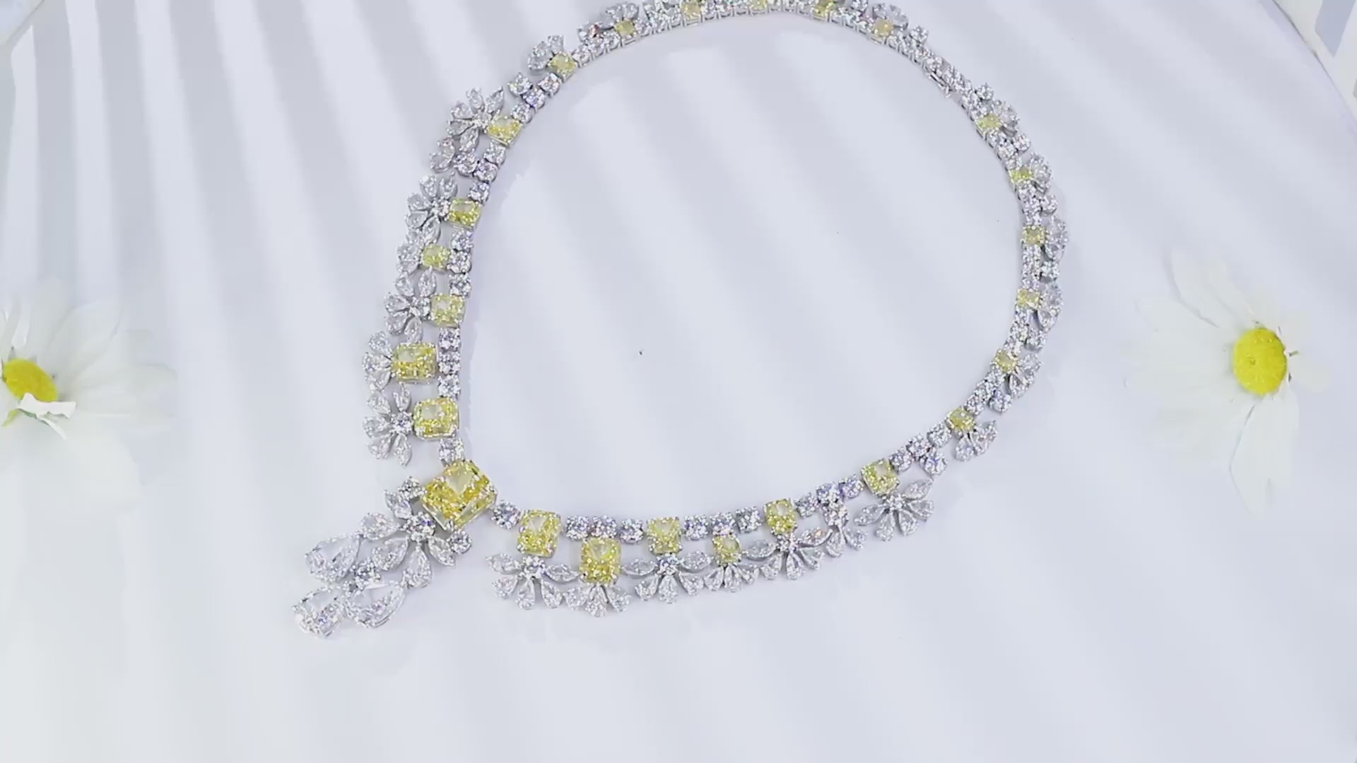 S925 Silver 94.57ct Imitation Diamond Redion Luxury Large Chain Set A