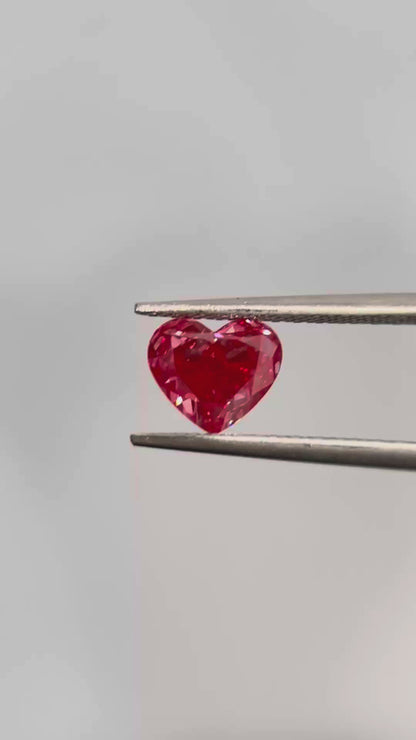 HPHT Lab Grown Red Color Diamonds Heart Shape 0.5ct~5.0ct