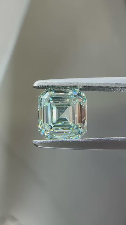 HPHT Lab Grown Green Color Diamonds ASSCHER Cut 0.5ct~5.0ct VVS/VS With IGI Certificate