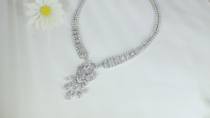 S925 Silver 50.96ct Imitation White Lab Grown Necklace PW744Y