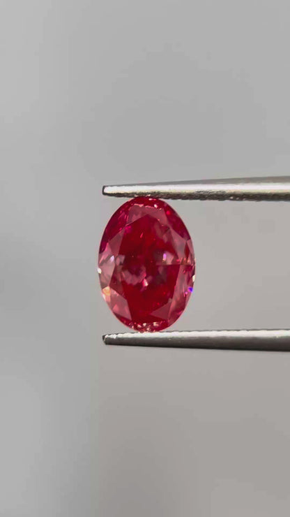 HPHT Lab Grown Red Color Diamonds Oval Cut 0.5ct~5.0ct