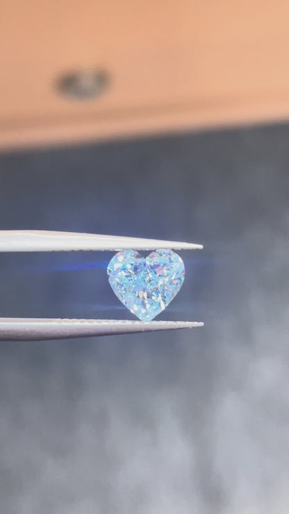 HPHT Lab Grown Blue Color Diamonds Heart Shape 0.5ct~5.0ct VVS/VS With IGI Certificate