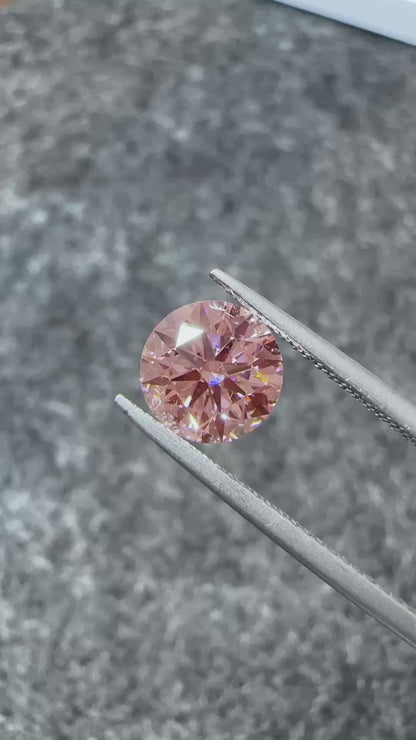 HPHT Lab Grown Pink Color Diamonds Round Shape 0.5ct~5.0ct VVS/VS With IGI Certificate