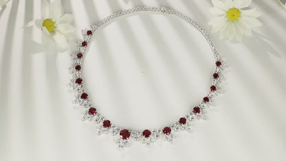 S925 Silver 28.35ct Lab Grown Ruby Treasure Necklace W