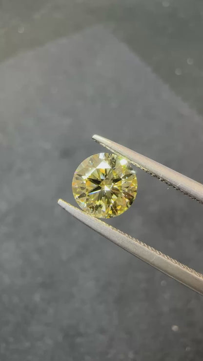 HPHT Lab Grown Yellow Color Diamonds Round Shape 0.5ct~5.0ct VVS/VS With IGI Certificate