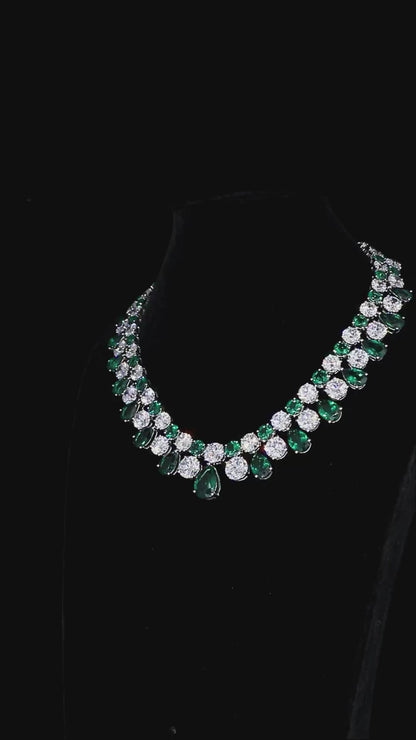 S925 Silver 73.8ct Green Nano Necklace A