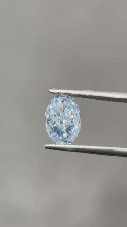 HPHT Lab Grown Blue Color Diamonds Ovel Shape  0.5ct~5.0ct VVS/VS With Certificate