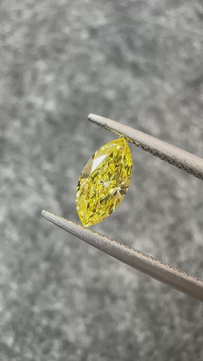 HPHT Lab Grown Yellow Color Diamonds Marquise Shape 0.5ct~5.0ct VVS/VS With IGI Certificate