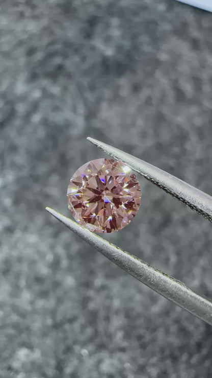 CVD Lab Grown Pink Color Diamonds Round Shape 0.5ct~5.0ct VVS/VS With IGI Certificate